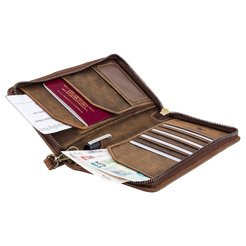 leather travel document organizer