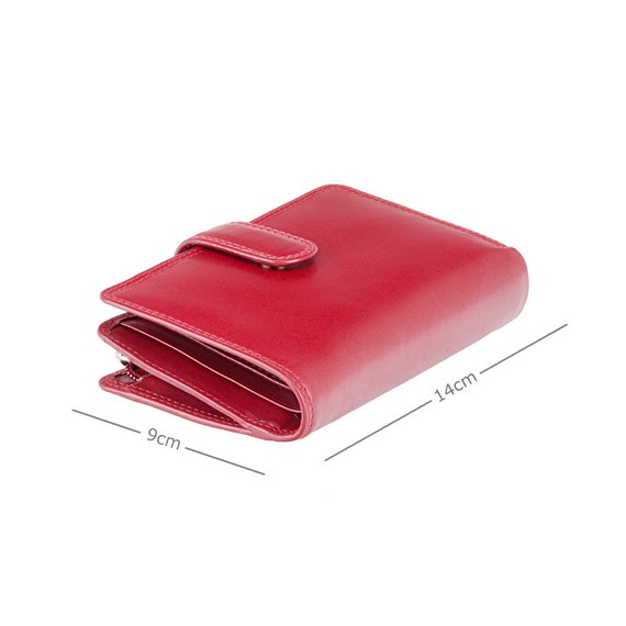 VISCONTI Carteras de mujer de cuero de lujo rojo italiano con RFID