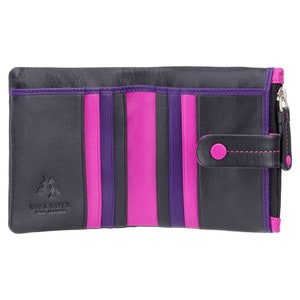 Small Card and Coin Purse - Ladies Wallet - Black - Womens Wallets - Genuine Leather - Button Close Purse - M77 Mojito