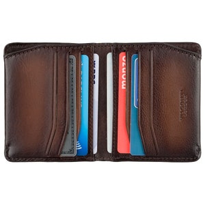 VISCONTI - Luxury Burnished Leather Wallet with RFID Protection - Slim Wallet - Wallets for Men - Veg Tan Premium Leather - Gift Boxed MT88