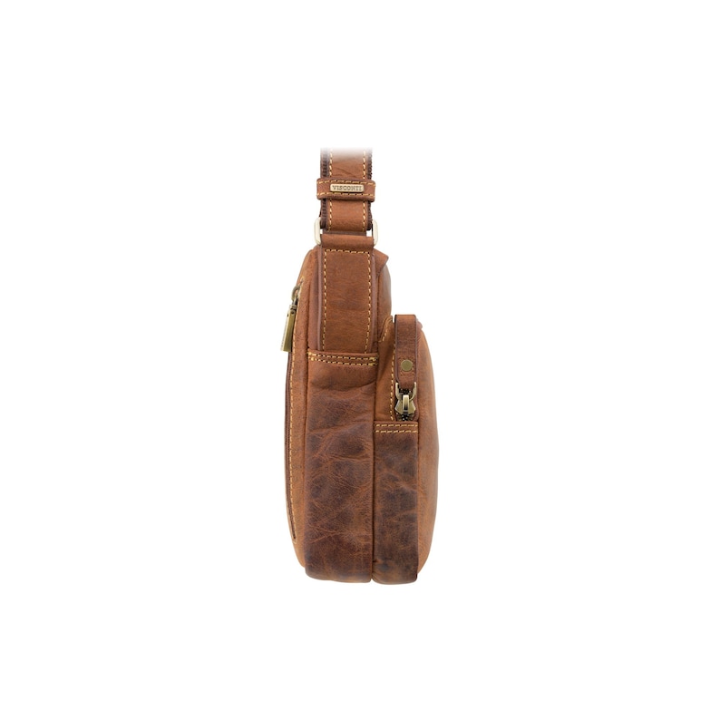 Handmade Small Leather Bag - Cross Body Small Leather Satchel - Leather Bags For Men by VISCONTI - Havanna Tan Premium Leather - TC68 image 5