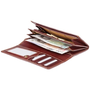 VISCONTI Italian Brown Luxury Leather Women's Purses with RFID - Cash and Coin Purse - Wallets for Ladies - RFID Protected Purse - MZ10