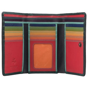 Grand porte-monnaie Rhumba Black - Collection Rainbow - Noir - Grand porte-monnaie avec porte-cartes - RB43 - Bora