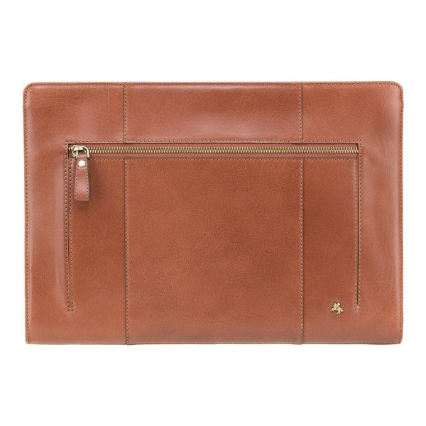 Document Holder - Hanz - Tan - Natural Full Grain Leather Under Arm Document Case A4 - Luxury Leather Case - ML26