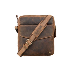VISCONTI Toscana Collection - Vesper A5 - Havana Tan - Messenger Bag - Tablet Bag - Leather Messenger Bags - Bags for Men - TC70