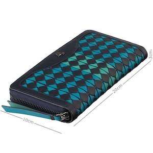Portefeuille en cuir avec fermeture éclair BLEU - Porte-monnaie en cuir avec fermeture éclair pour femme - Porte-monnaie avec blocage RFID - BR76 Amour Blue Orchid