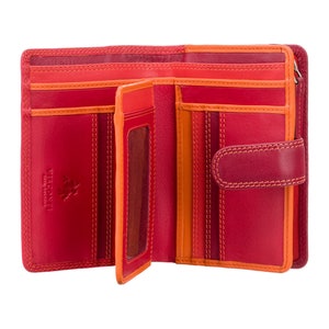 Best Selling RFID Purse by VISCONTI - Rainbow Collection - Red - Large Coin Purse With Card Holding Wallet - RB51 - Fiji