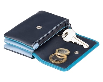 Blue Coin Purse Cover Case - Rainbow Collection - Blue - Mini Coin Purse With Card Holding Wallet - RB99 - Tahiti