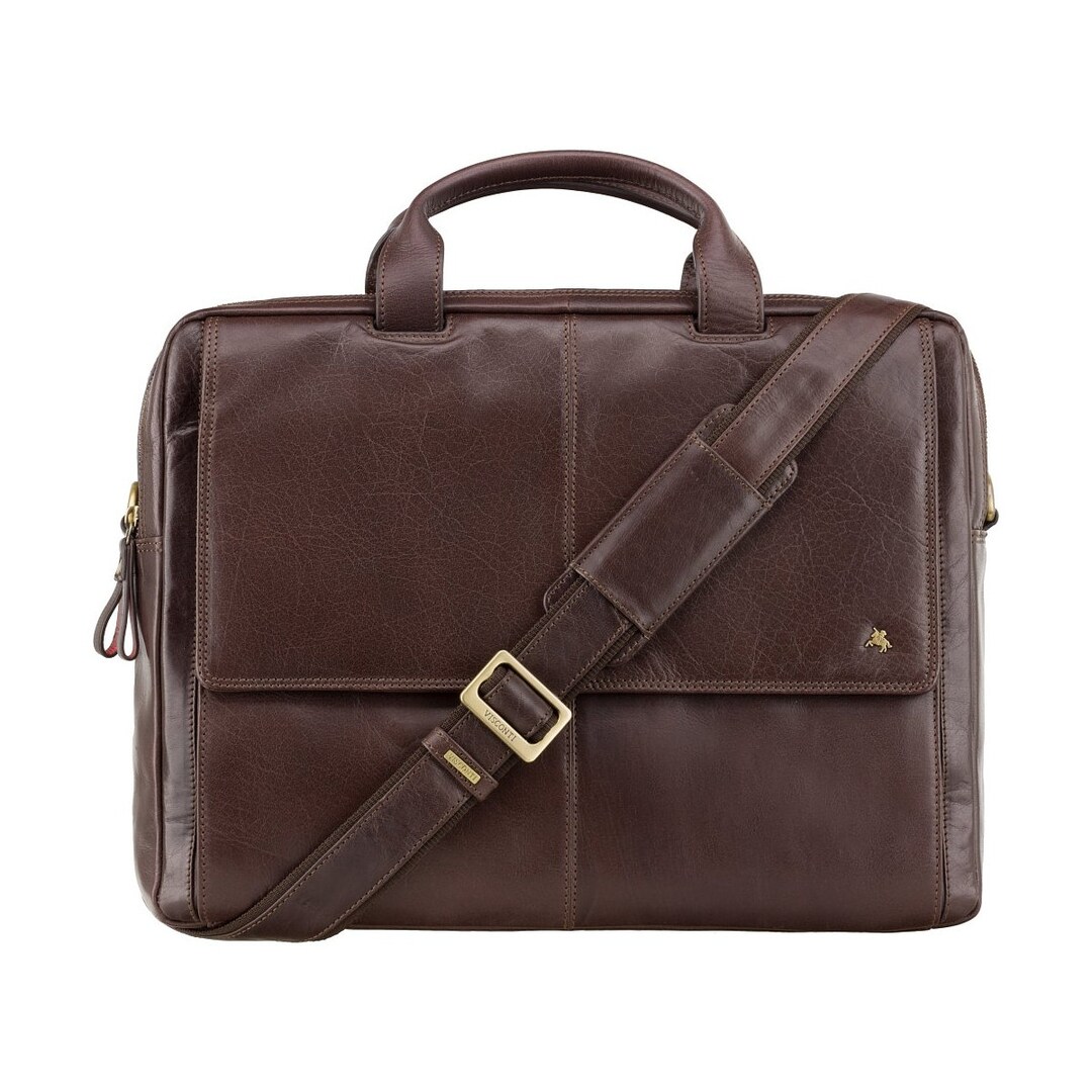 Large Man's Leather Bag - Anderson - Brown - Natural Full Grain Leather ...