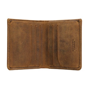 Portafoglio uomo compatto in pelle RFID - Design sottile verticale con sicurezza RFID, perfetto per carte e contanti - Portafoglio piccolo marrone chiaro