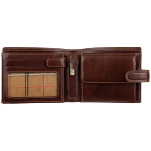 Portefeuille en cuir marron italien VISCONTI avec RFID - Porte-cartes et porte-monnaie - Porte-cartes - Tan végétal - Portefeuille pour homme - MZ5 - Meilleure vente