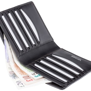 Luxury Black Long Leather Wallet with RFID Protection - Wallets for Men - Veg Tan Premium Leather - Handmade Wallets - TSC49