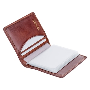 VISCONTI - RFID Slim Leather Card Holder - Luxury Tan - Cardholder Wallet - Minimalist Wallet - Leather Wallets for Men - TSC40 - Handmade