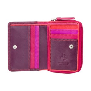 Joli porte-monnaie RFID - Collection arc-en-ciel - Prune - Porte-monnaie zippé avec porte-cartes - RB53 - Hawaï