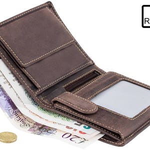 VISCONTI Portefeuille RFID en cuir - Marron Huile - Collection Chasseurs - Portefeuille Extensible - 709 - Porte-monnaie - Étui à cartes - Bi-Fold
