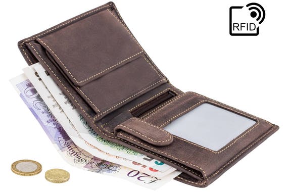 VISCONTI Hunter Tri Fold Wallet – RFID Protected, Coin & ID Holder, Green Leather