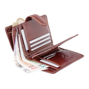VISCONTI Italian Brown Luxury Leather Women's Purses with RFID - Button Close - Cash and Coin - Wallets for Ladies - RFID Protected - MZ11