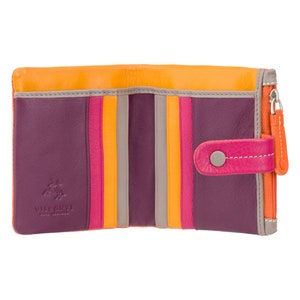 Designer Colorful Mimi Purse - Ladies Wallet - Orange - Womens Wallets - Genuine Leather - Button Close Purse - M77 Mojito