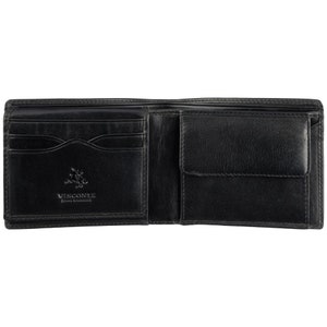 Black Luxury Leather Wallet With RFID - Card and Coin Wallet - Card Case - Veg Tan - Mens Wallet - MZ4 - Best Seller