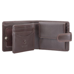 VISCONTI RFID Premium Leather - Chocolat - Portefeuille pour espèces et pièces de monnaie - Grands portefeuilles en cuir pour homme - HT10 - Coffret cadeau