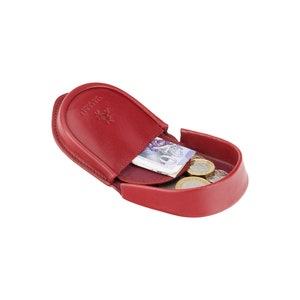 Porte-monnaie en fer à cheval rouge pour pièces de monnaie, espèces et clés - Porte-monnaie en fer à monnaie unisexe - Porte-pièces en cuir véritable - TRY6