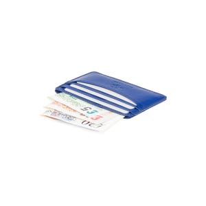 VISCONTI - Slim Leather Card Holder - Blue - Cardholder Wallet - Minimalist Wallet - Leather Wallets for Men - VSL25 - Front Pocket Wallets