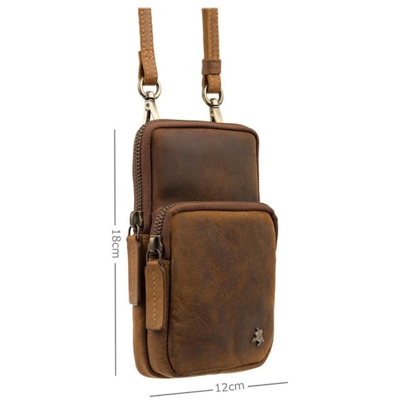 Mobile sling bag leather sale