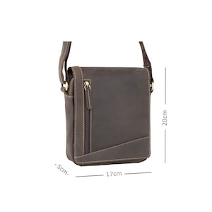 Collection de sacs à bandoulière VISCONTI - Bobbie - Marron huilé - Sac en cuir pour femme - Sac en cuir unisexe - Sac femme - Sac messager A5 - S7