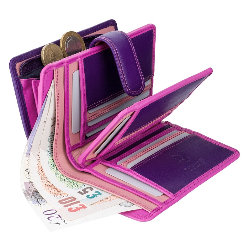 Coin Notes Wallets Ladies Wallet in Purple for Notes Cards ID and Coins RB51 | Etsy