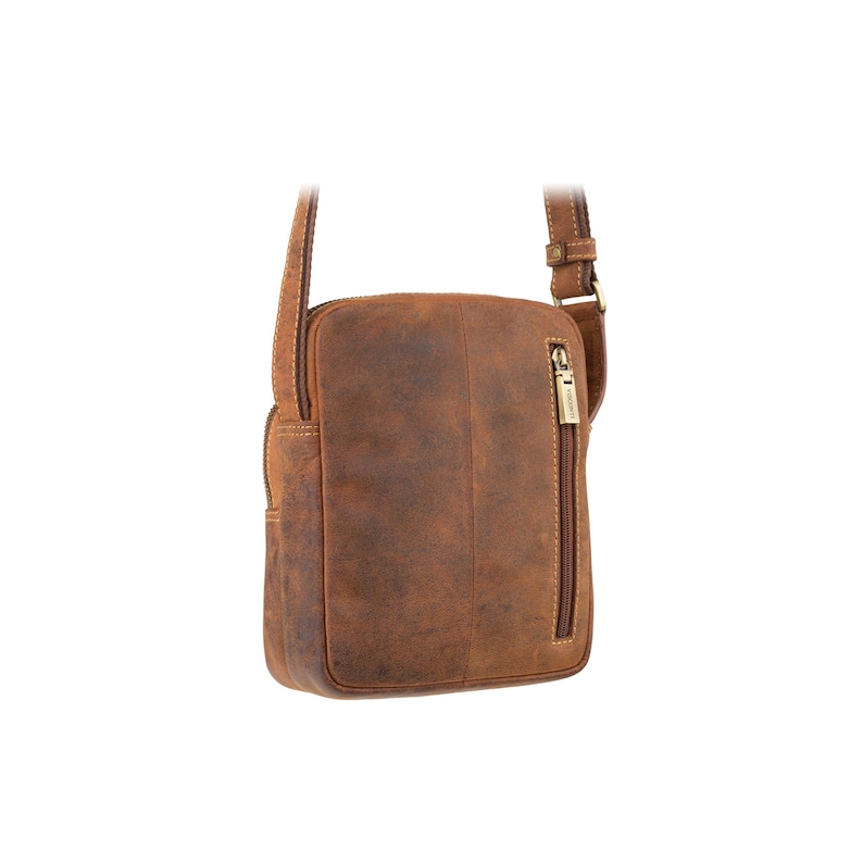 Handmade Small Leather Bag - Cross Body Small Leather Satchel - Leather Bags For Men by VISCONTI - Havanna Tan Premium Leather - TC68 image 6