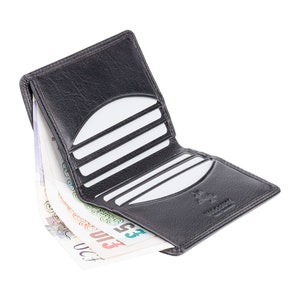 VISCONTI Slim RFID Premium Leather Cash and Card Wallet - Negro - Cartera para tarjetas para hombre - Carteras de cuero para hombres - HT6 - En caja de regalo