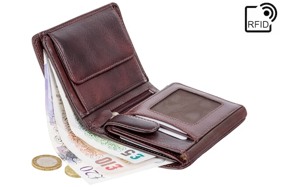 Luxury Leather Wallet for Men with RFID Protection and Outer Pockets