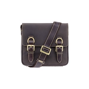 VISCONTI Leather - Rumba - Brown Bag - Leather Across Body Bag - Messenger Bag - Bag with Buckles - Small Leather Bag - Distressed Leather