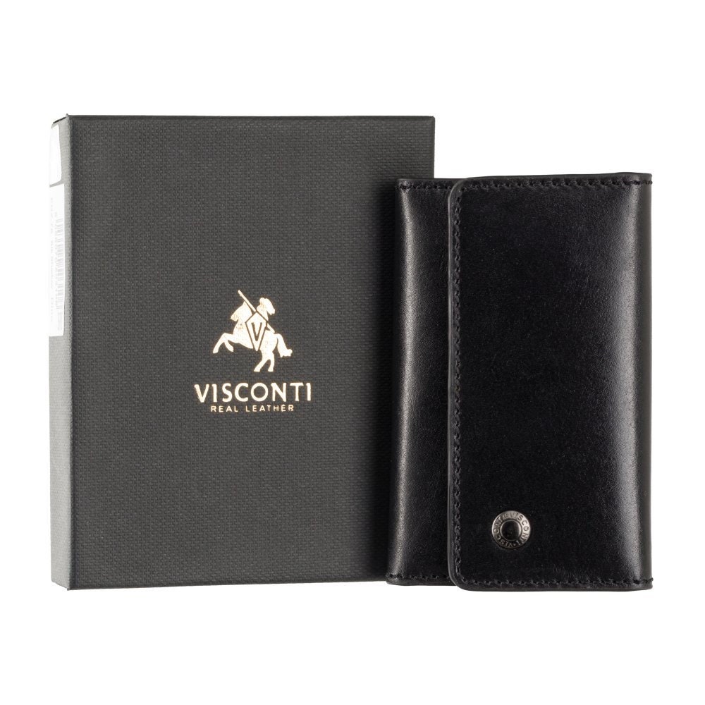 Dino - Key Pouch Black Luxury Key Wallet With RFID - Black