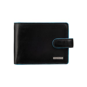 Grand portefeuille en cuir noir - Fait main - Morgex RFID Cash & Coin Wallet avec fermeture éclair, section cartes, pièce de monnaie - Portefeuille à deux volets pour homme - VISCONTI ALP93
