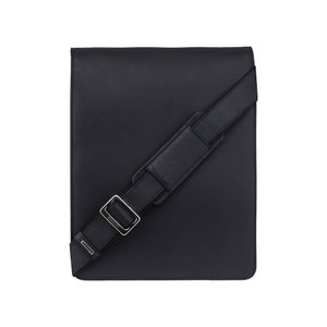 Sac Messenger droit - Sac en cuir vieilli - Sac en cuir vintage - Sac homme - 18410 VISCONTI Jasper - Noir