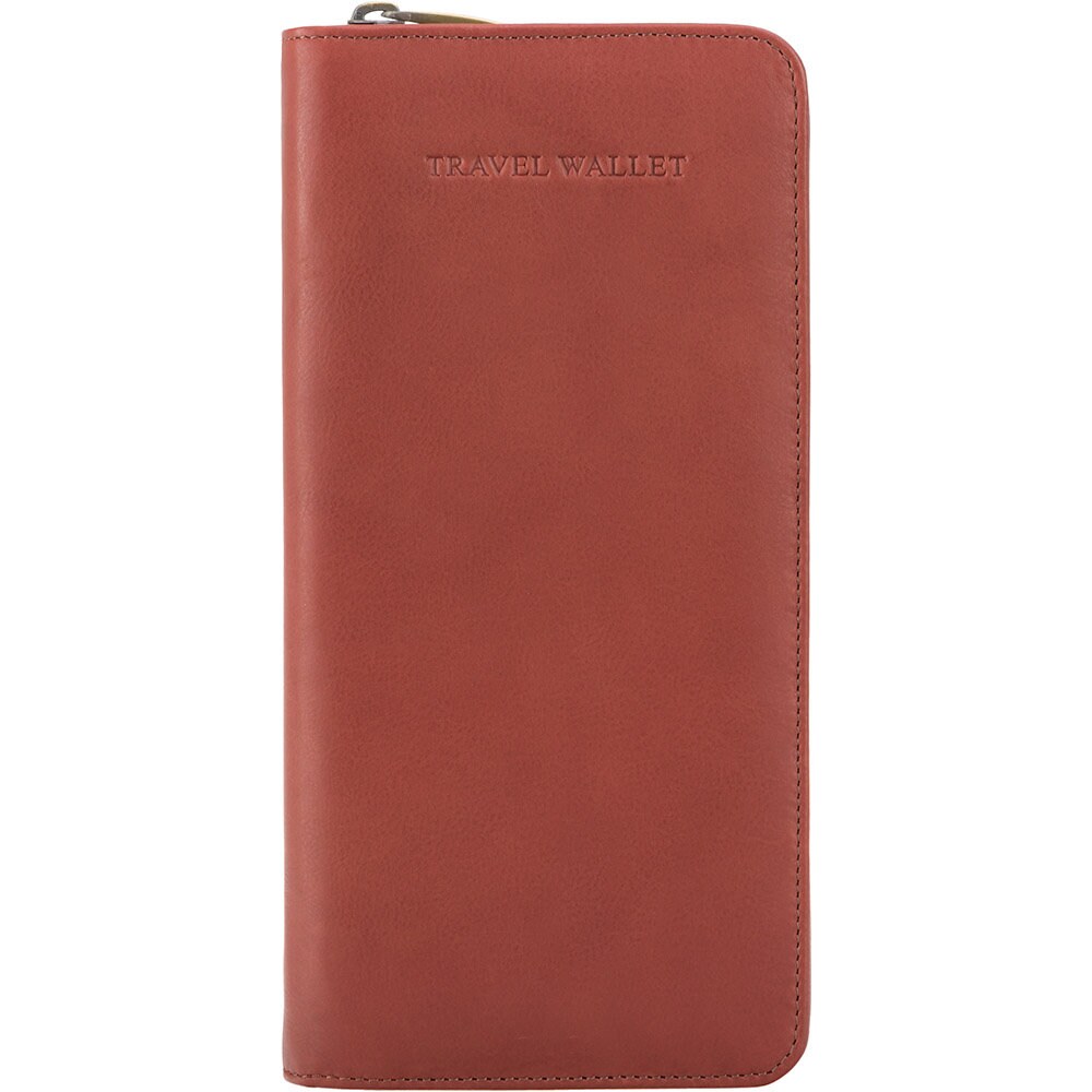 Rowgins RFID Blocking Passport Wallet - Travel Passport Holder With Zipper, Multiple Slots For Cards & Cash, Brown