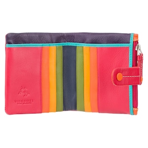 Designer Mimi Purse - Ladies Wallet - Red - Womens Wallets - Genuine Leather - Button Close Purse - M77 Mojito