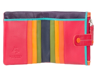 Designer Mimi Purse - Ladies Wallet - Red - Womens Wallets - Genuine Leather - Button Close Purse - M77 Mojito