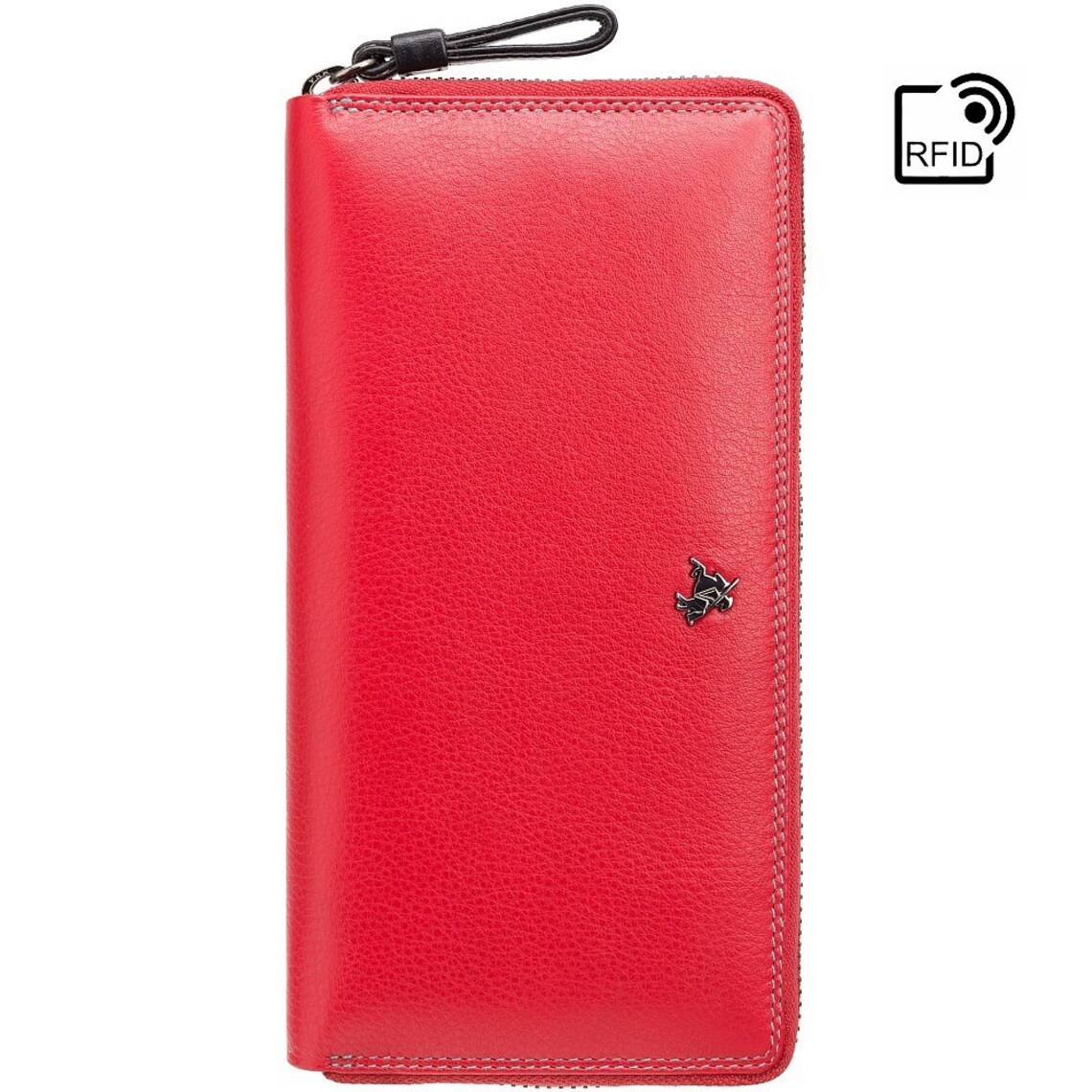 RED Leather Zip Around Purse Wallet Womens Zip Around Etsy