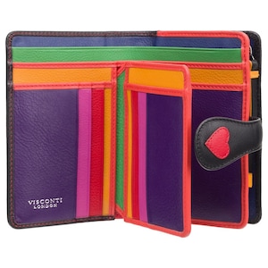 Colección Love de VISCONTI: carteras con forma de corazón para mujer, hechas a mano con cuero genuino de primera calidad - Carteras para mujer con protección RFID - Crush