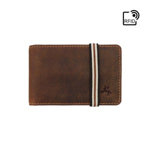 Secure Elastic Band Close Wallet Handmade in Oil Tan by VISCONTI - BN1 - Small Leather Wallets