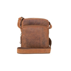 Handmade Small Leather Bag - Cross Body Small Leather Satchel - Leather Bags For Men by VISCONTI - Havanna Tan Premium Leather - TC68 image 9