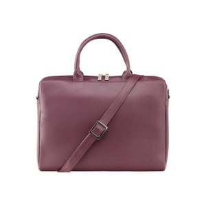 VISCONTI Atlantic Flapovers Collection - Ollie - Plum - Leather Bag for Ladies - Ladies 13 inch Laptop Case - 18427