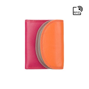 Best Selling RFID Purse by VISCONTI - Rainbow Collection - Orange - Small Coin Purse With Cash Holding Wallet - RB126 - Zanzibar