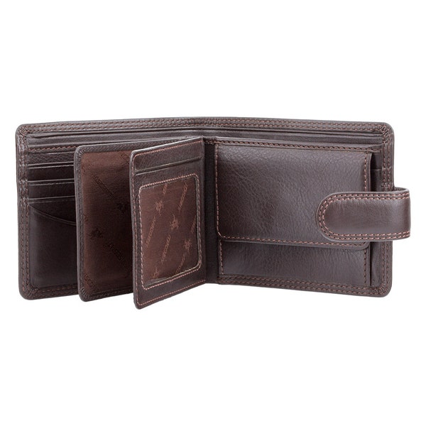 Mens Large Capacity Leather Wallet With RFID Blocking Technology - Chocolate Brown - HT13 - Gift Boxed - Best Seller