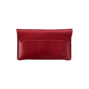 Akira Micro Red Wallet by VISCONTI - Handmade Leather Card Wallet - RW52 Red/Monza