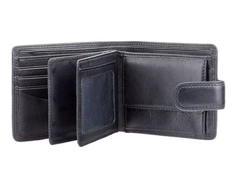 Mens Large Capacity Leather Wallet With RFID Blocking Technology - Black - HT13 - Gift Boxed - Best Seller