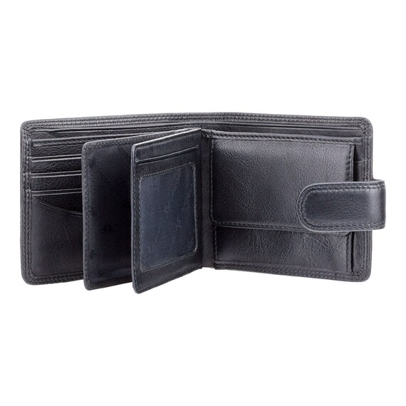 Portafoglio Uomo In Pelle Bovina Con Portamonete | 9 Slot Per Carte + 2 Scomparti Banconote | Protezione RFID | Dimensioni 11x8,2 Cm | Confezione Regalo