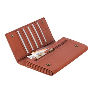 RFID Leather Travel Wallet - Brown - Passport Cover - Passport Holder - Travel Document Holder - Travel Wallet Button Close - 1179